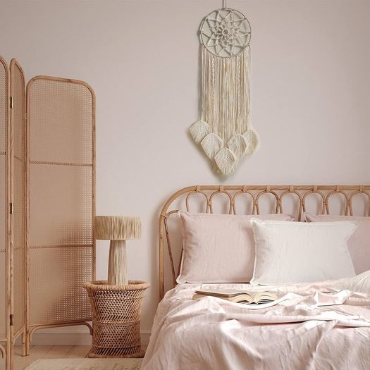 NEW SALE | Dream Macrame Dream Catcher Large Dream Catchers for Bedroom Boho Wall Hanging Decor with 5 Woven Leaves Tassels Home Decoration Ornament