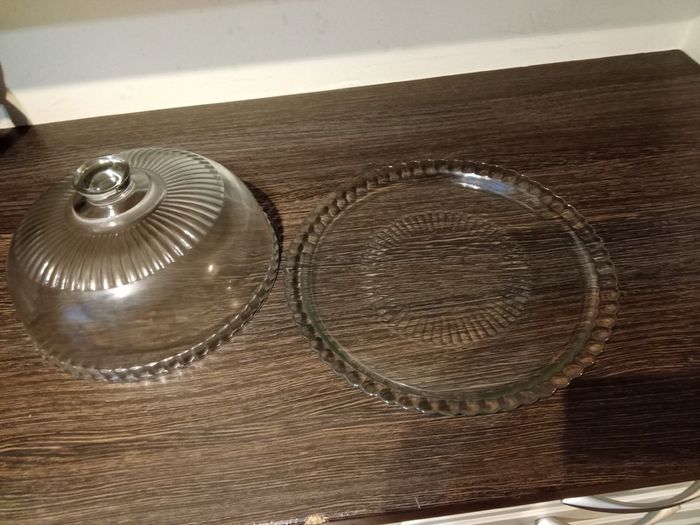 Glass Dome and Plate Cake Stand.
