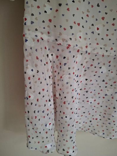 Sisters by Caroline Kilkenny  Cream & Teal Heart Print Dress