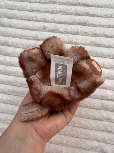 Little Town Brown Puppy Plush with Pink Nose approx. 18cm. Used Please see photos
