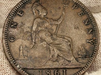 Great Britain 1861 Penny Coin