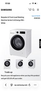 Wasmachine samsung still warranty