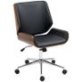Vintage design office chair height adjustable 360 swivel chrome base 51 x 65.5 x 86-96 cm gray Image 5