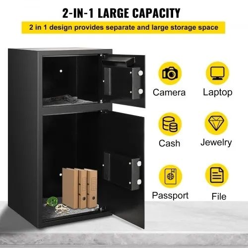 83.8 cm Digital Double Door Safe Depository Box Gun Safes Cash Office Security Lock Strong Iron Larger Digital Safe Box