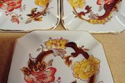 Vintage Masons Ironstone Brown Velvet Ashtray x 3
