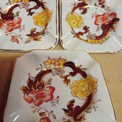 Vintage Masons Ironstone Brown Velvet Ashtray x 3
