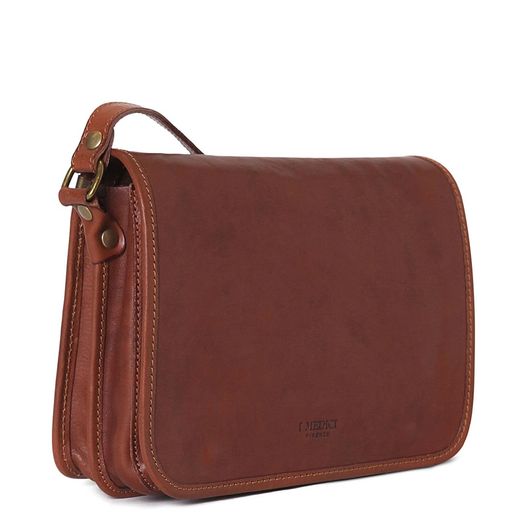 I Medici Firenze Genuine Italian Leather Satchel Dual Compartment Laptop Size