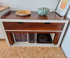 Bespoke tv/turntable unit with sliding offee table