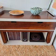 Bespoke tv/turntable unit with sliding offee table