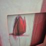 Large Framed Abstract Red Tulip Painting Image 2