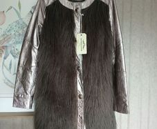 Urbancode London coat Genuine leather& faux fur New with tags