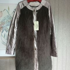 Urbancode London coat Genuine leather& faux fur New with tags