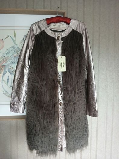 Urbancode London coat Genuine leather& faux fur New with tags