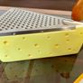 Mid Century Modern Italian Ceramic Cheese Plate from Bassano 1970s and matching Dimpled Parmesan Grater Image 9