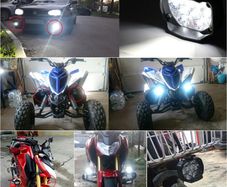 6LED Car Van Camera DRL 12V Motorcycle Headlights White Super Bright Working Front Light 1500LM Car Van Camper LED Scooters Spotlight Motorbike Fog Lamp