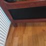 mid century teak and black leather sofa Image 5