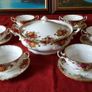 13 Piece Royal Albert Old Country Roses Bone China Gold Gilt Soup Coupe Set With Lidded Tureen Made In England Image 2