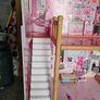 Large 3 Storey Wooden Dolls House  Pink & White Image 5