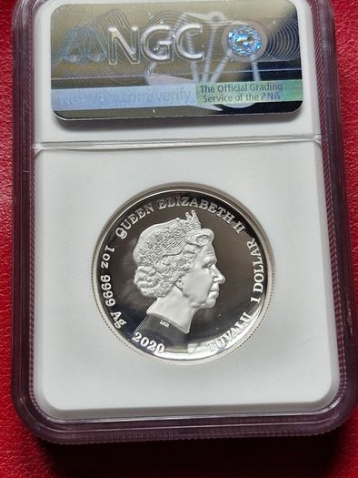 PF 69 Ultra Cameo 2020 Tuvalu James Bond 007 High Relief 1oz Silver Proof Low Mintage Coin