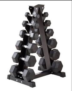 2.5kg - 25kg Hex Dumbbells + 6 Tier Storage Rack