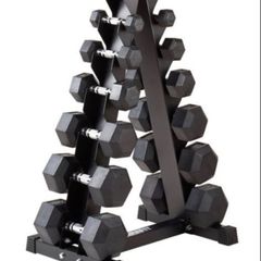 2.5kg - 25kg Hex Dumbbells + 6 Tier Storage rack