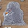 FREE EXPRESS SHIPPING Faux Fur Soft Fluffy Single Sheepskin Stule Style Rug, Faux Fleece Chair Cover Seat Pad Soft Fluffy Shaggy Area Rugs for Bedroom Sofa FloorGray, 60 X 90 CM Image 4