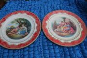 2 Antique Tin Plate Metal Box Co Portland Ware MELODY Shepherds Romantic 10" Wear