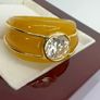 Moissanite & Honey Jade Ring Image 4