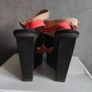 Wedge sandals Black and Coral suede, size 40 Image 5