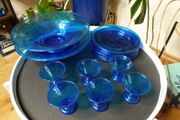 Cobalt Blue Ice Cream Set - Very unique - Hand Made