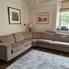 Grey Corner Sofa with Chair