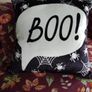 Bedlam Brand Boo Halloween Cushion in Black Image 10
