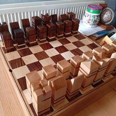 Stylish hand crafted chess set