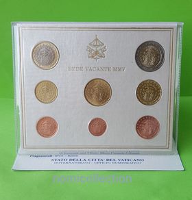 RARE.Vatican City 2005 year Brilliant Uncirculated Euro coin set.