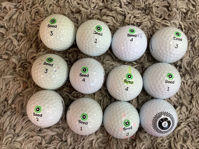Seed golf balls per dozen  (4 dozen available)