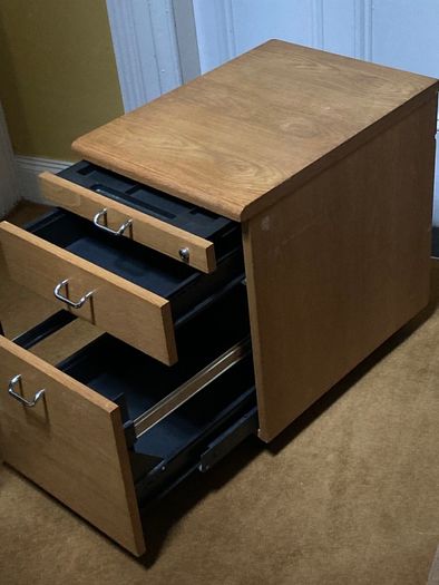 Wooden filing cabinet -under desk