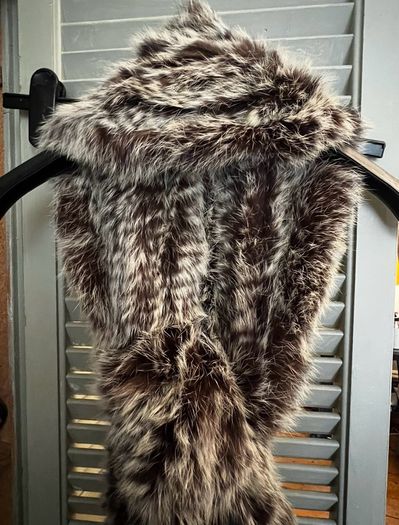 Long Max & Moi French Fur Scarf Wrap