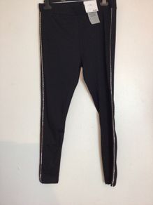 Black leggings with silver stripe size 12 BNWTS price includes postage