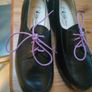 New black leather laced shoes wedge Image 2