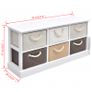 Storage Bench 6 Drawers Wood Image 5