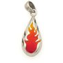 Vintage 925 Sterling Silver Signed Flame Teardrop Pendant Image 3