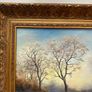Vintage Framed Oil Painting Winter Landscape (Ornate Gilt Frame) Image 3