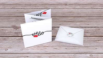 'We Do' theme Tri-Fold invitations