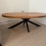 For Sale Ellipse Oval Rustic Oak Coffee Table (250) Image 2