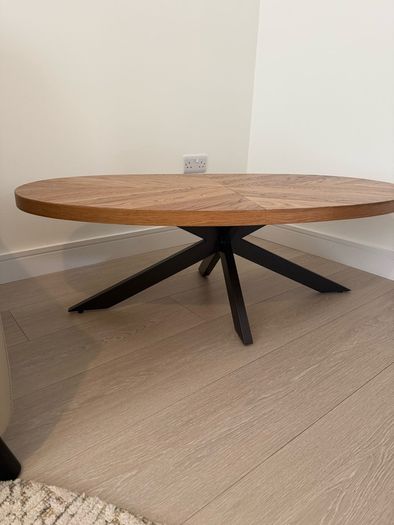 For Sale Ellipse Oval Rustic Oak Coffee Table (250)