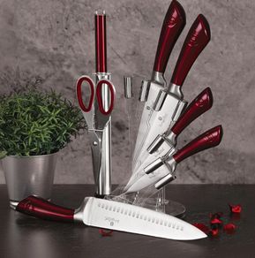 New Berlinger Haus Burgundy 8 Piece Block Knife Set