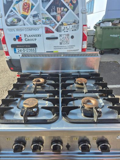 2 x Mareno 4 ring gas range with oven - commercial catering equipment