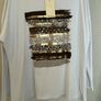 Kyla Light Gold Italian Leatherette Bomber Jacket Image 10