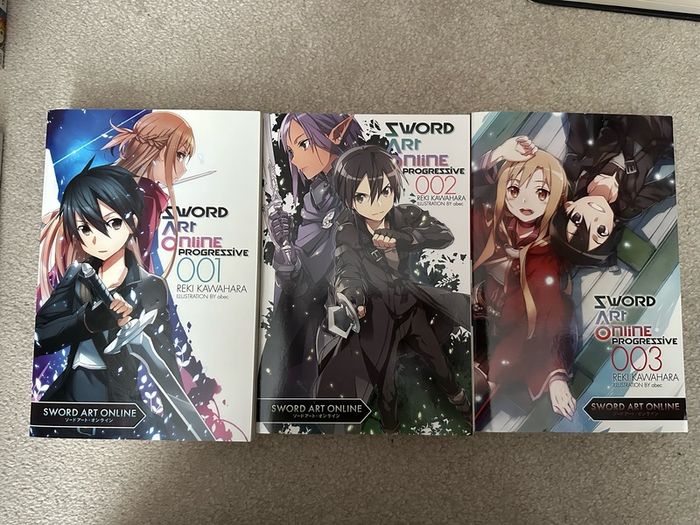 Sword Art Online SAO Progressive light novels volumes 1-3