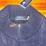 Polo Ralph Lauren Cable Knit Zip Cardigan Navy Blue Image 4